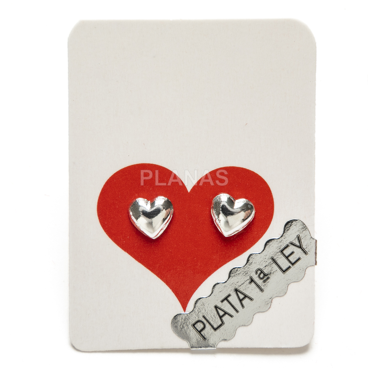Pendientes en plata de ley. CORAZÓN.