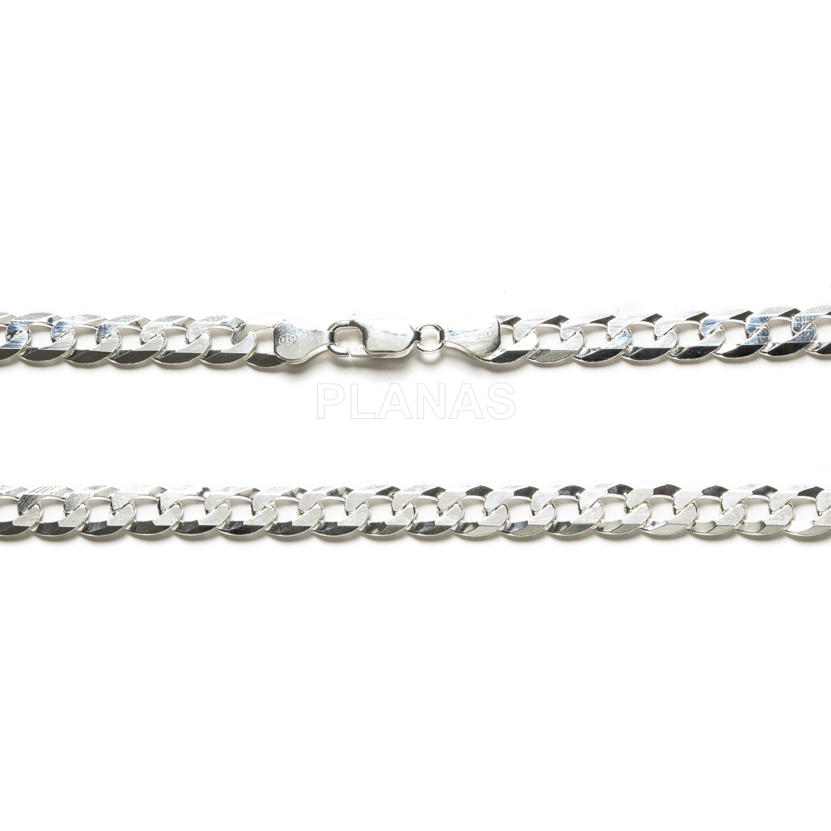 Pulseira e corrente em prata de lei. cinto 8mm.