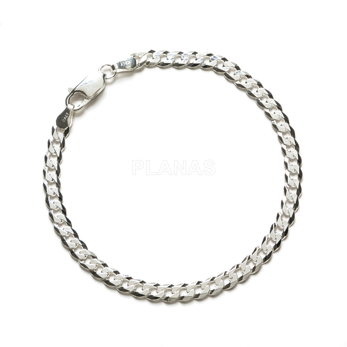 Pulseira e corrente em prata de lei. barba 5mm.