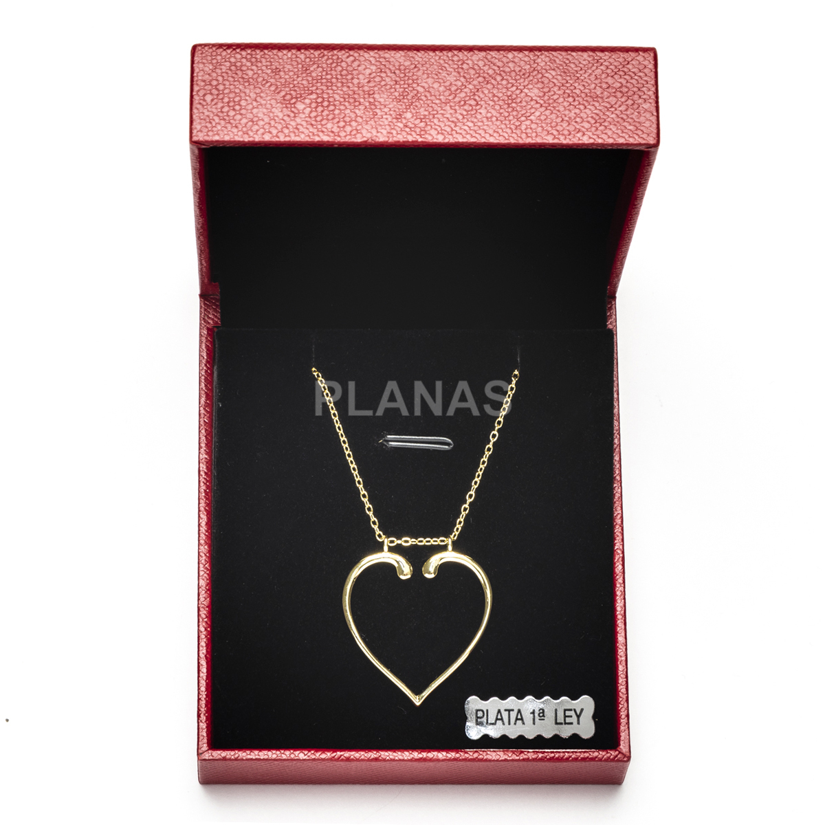 Collar en Plata de Ley y Baño Oro. CORAZÓN.  