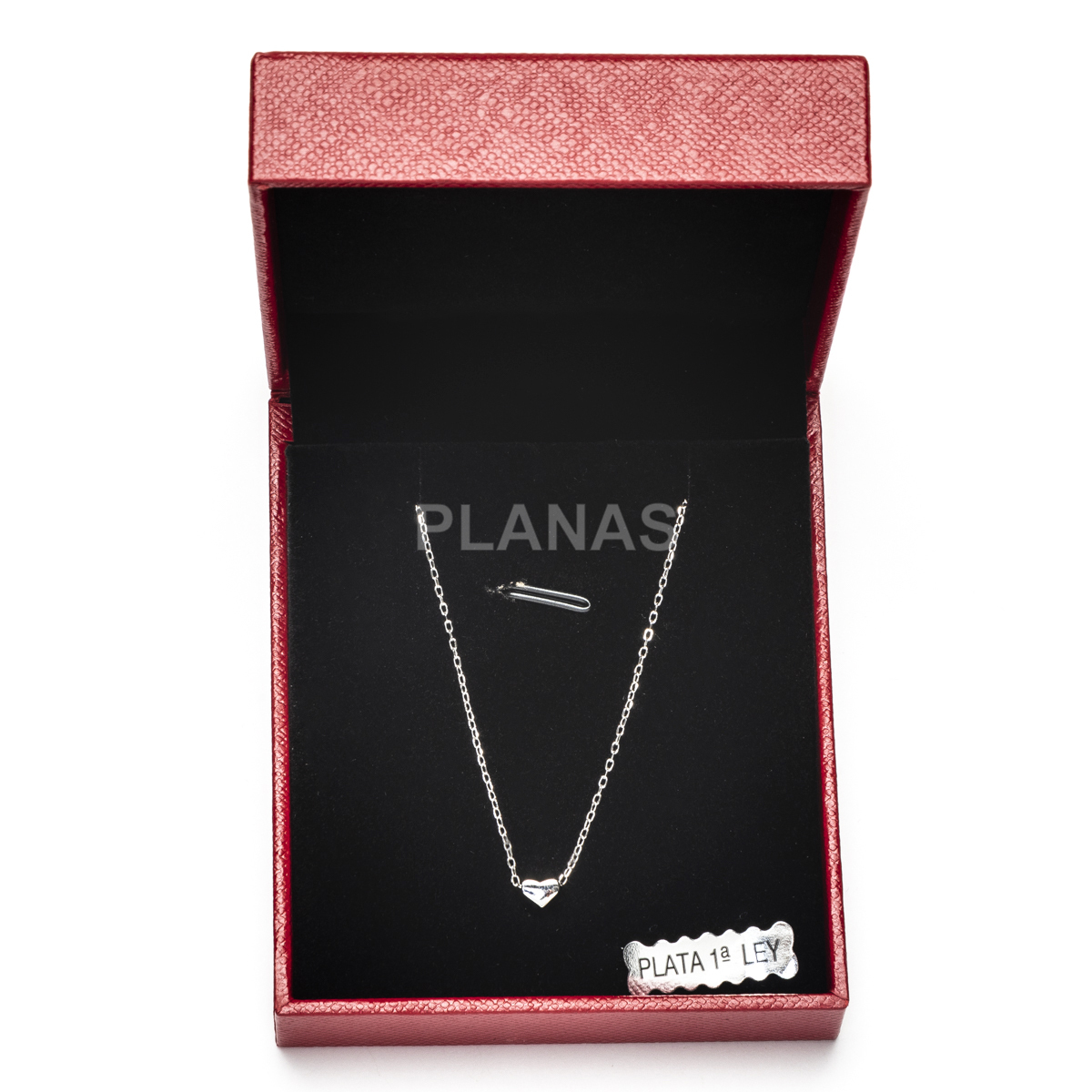 Collar en Plata de Ley Rodiada. CORAZÓN.  