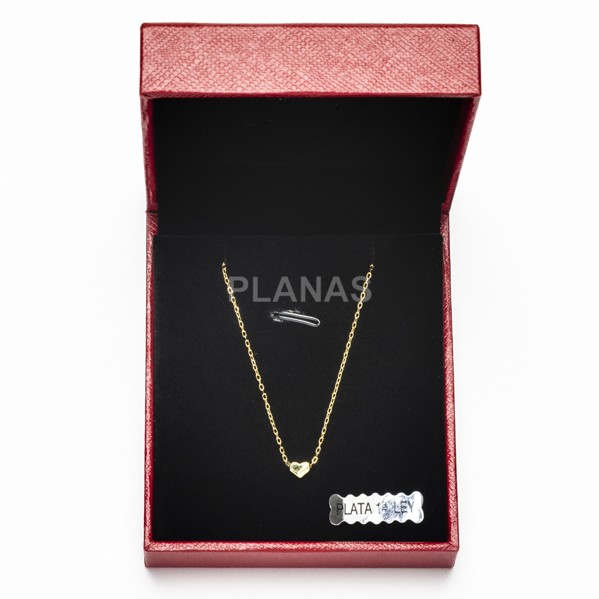 Collar en Plata de Ley y Baño Oro. CORAZÓN.  