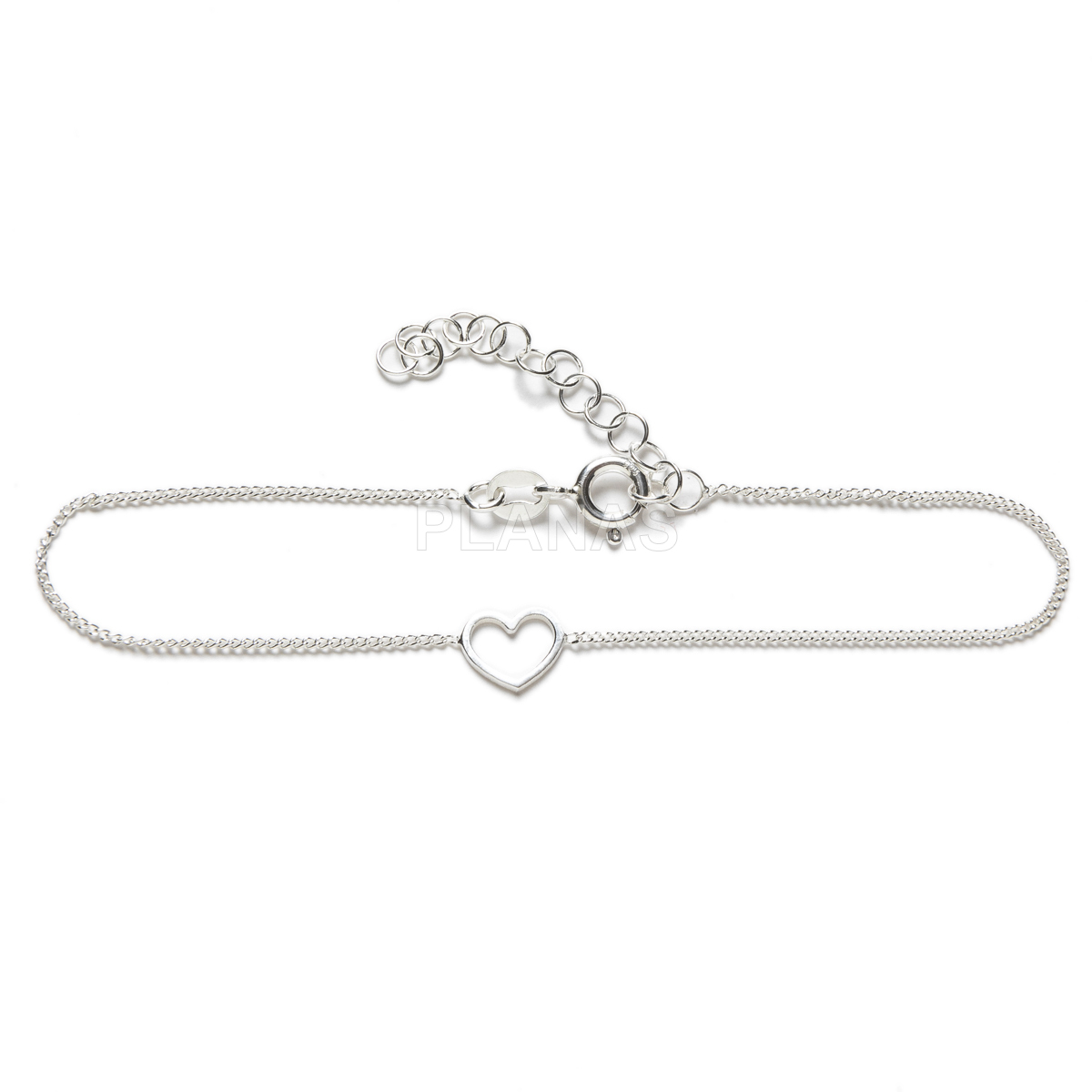 Sterling silver bracelet. heart.