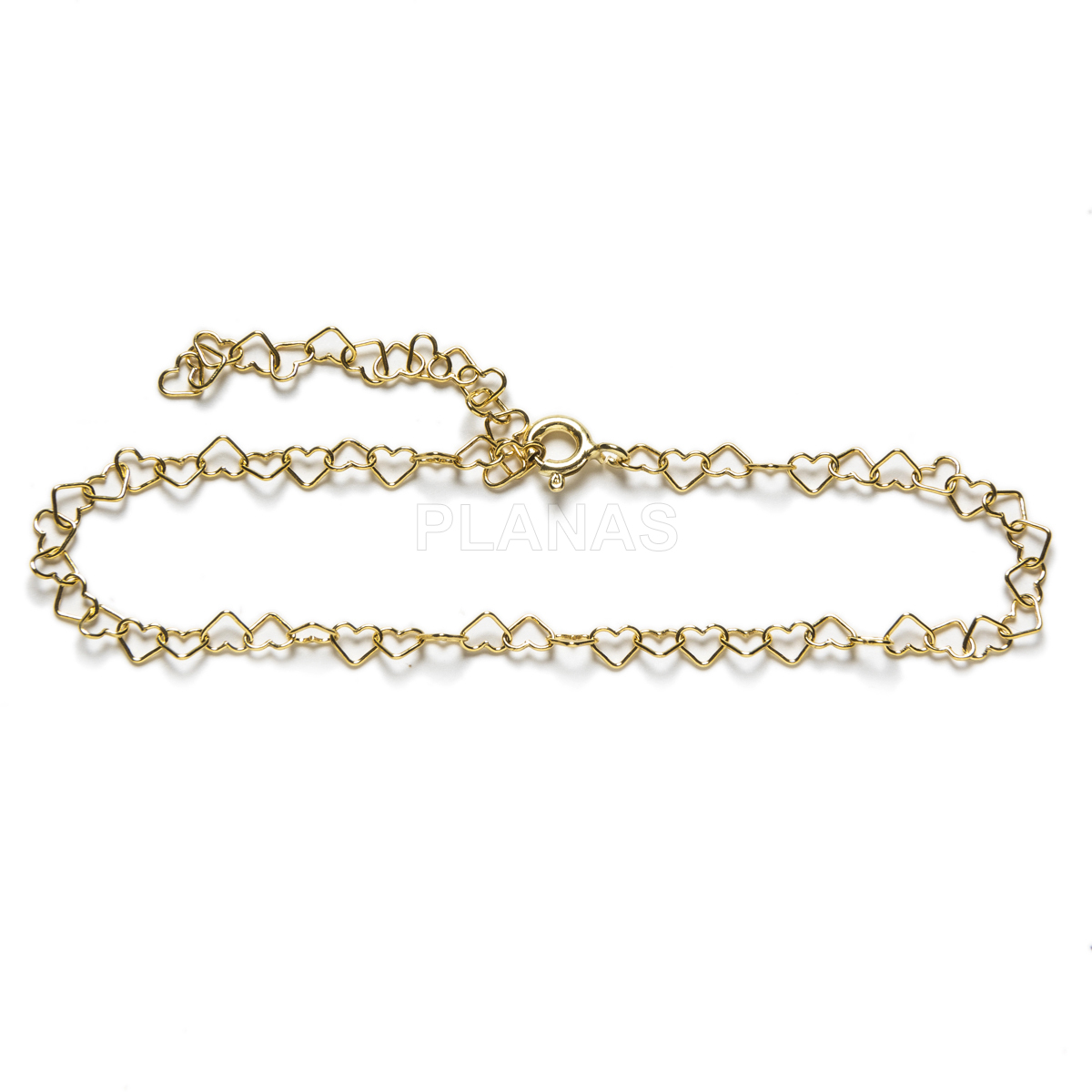 Pulsera en plata de ley. CORAZONES.