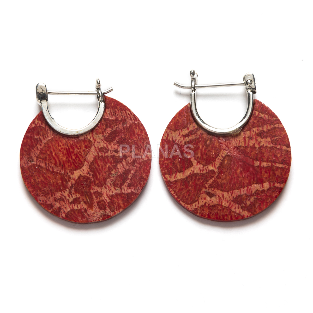 Pendientes en Plata de ley y Coral.