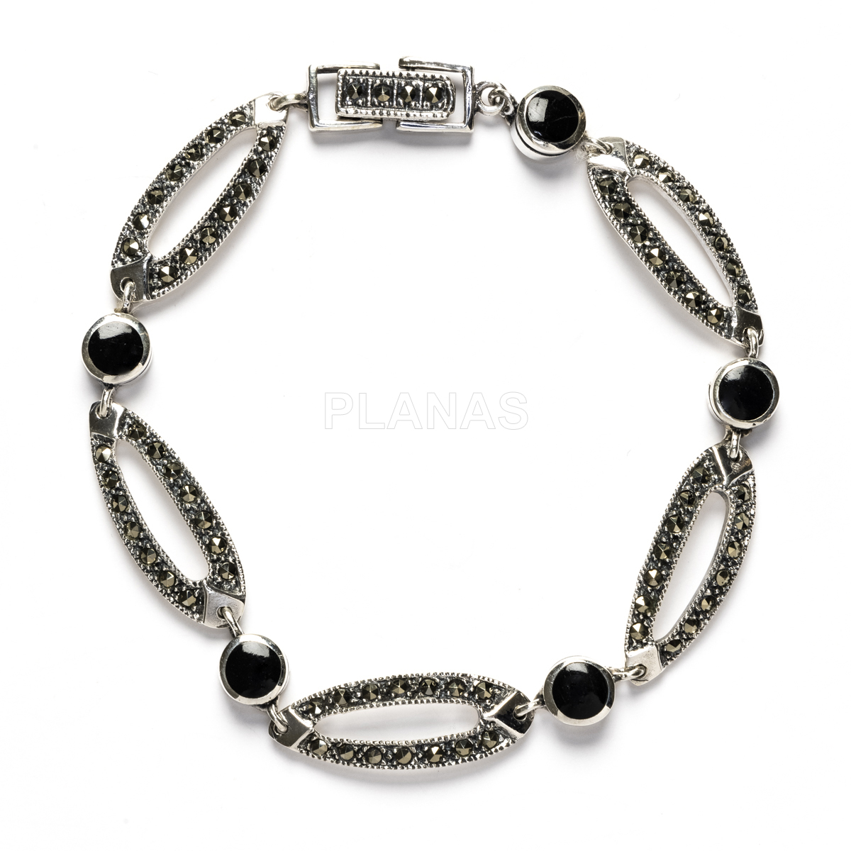 Pulsera en Plata de ley y Marquesitas.