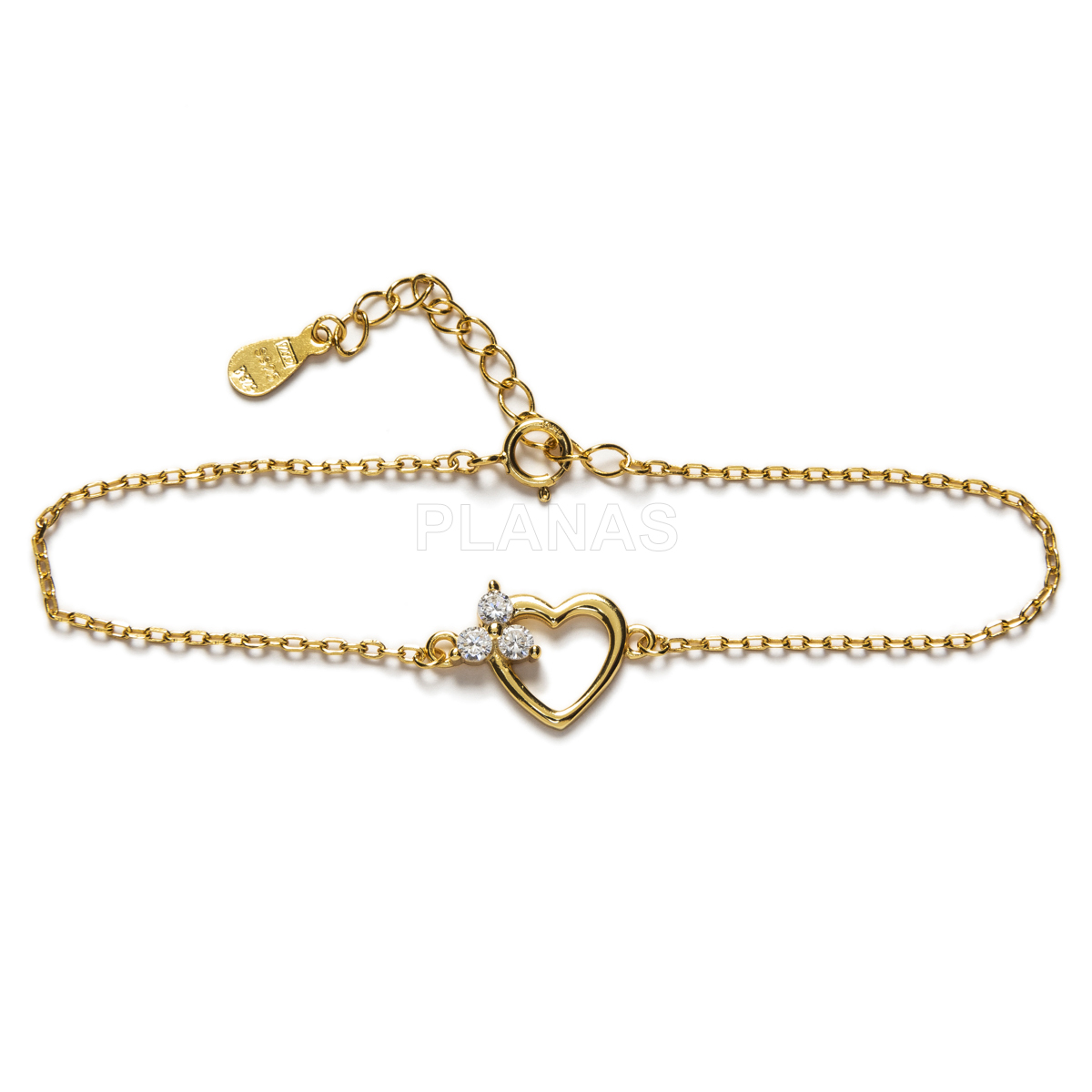 Pulsera en Plata de Ley con Circonitas. CORAZÓN.