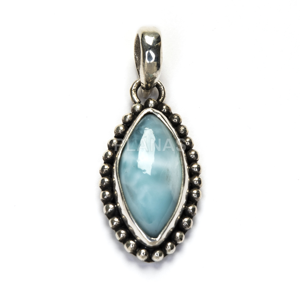 Pingente em prata de lei e larimar.