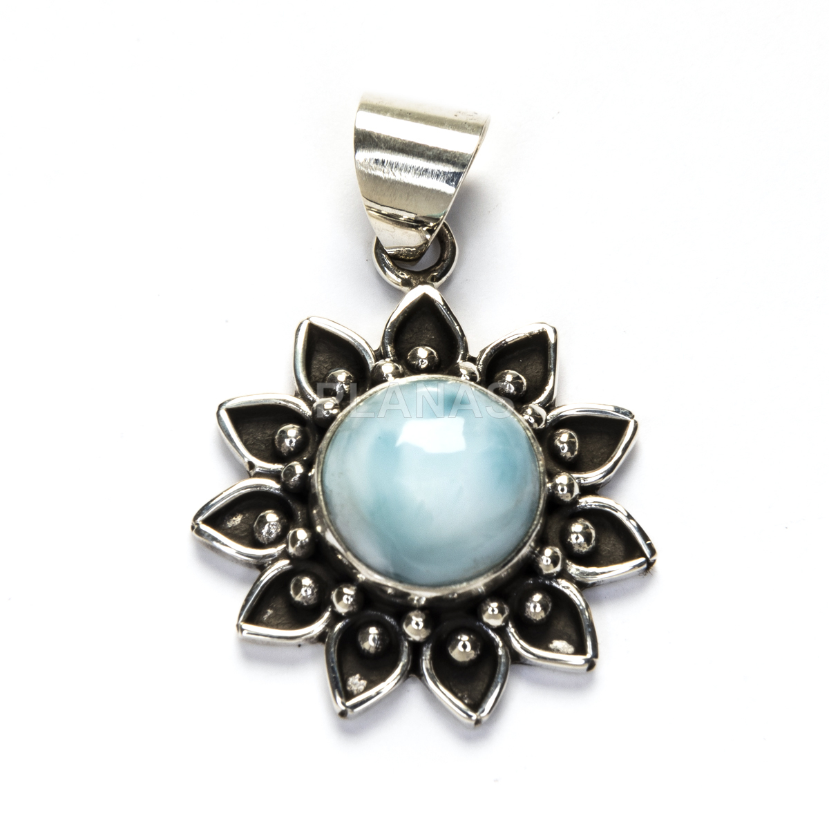 Pingente em prata de lei e larimar.