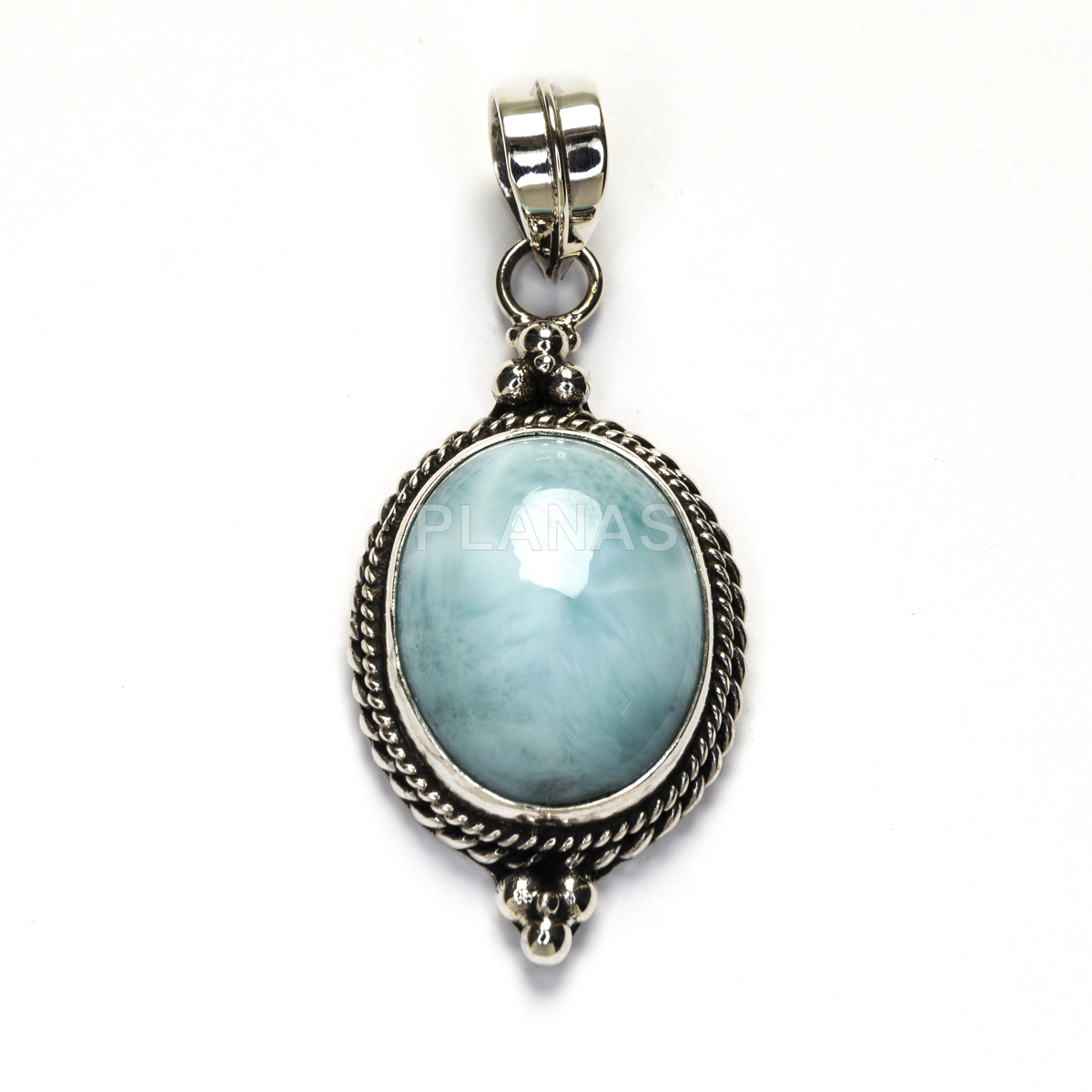 Pingente em prata de lei e larimar.