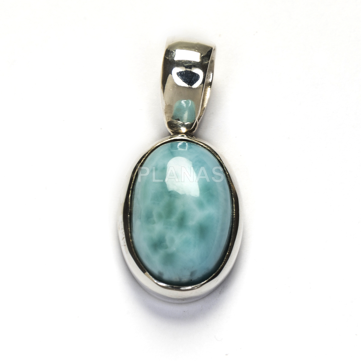 Pingente em prata de lei e larimar.