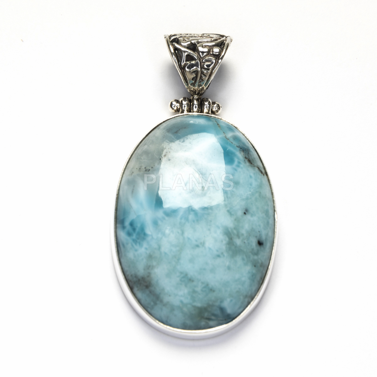 Pingente em prata de lei e larimar.