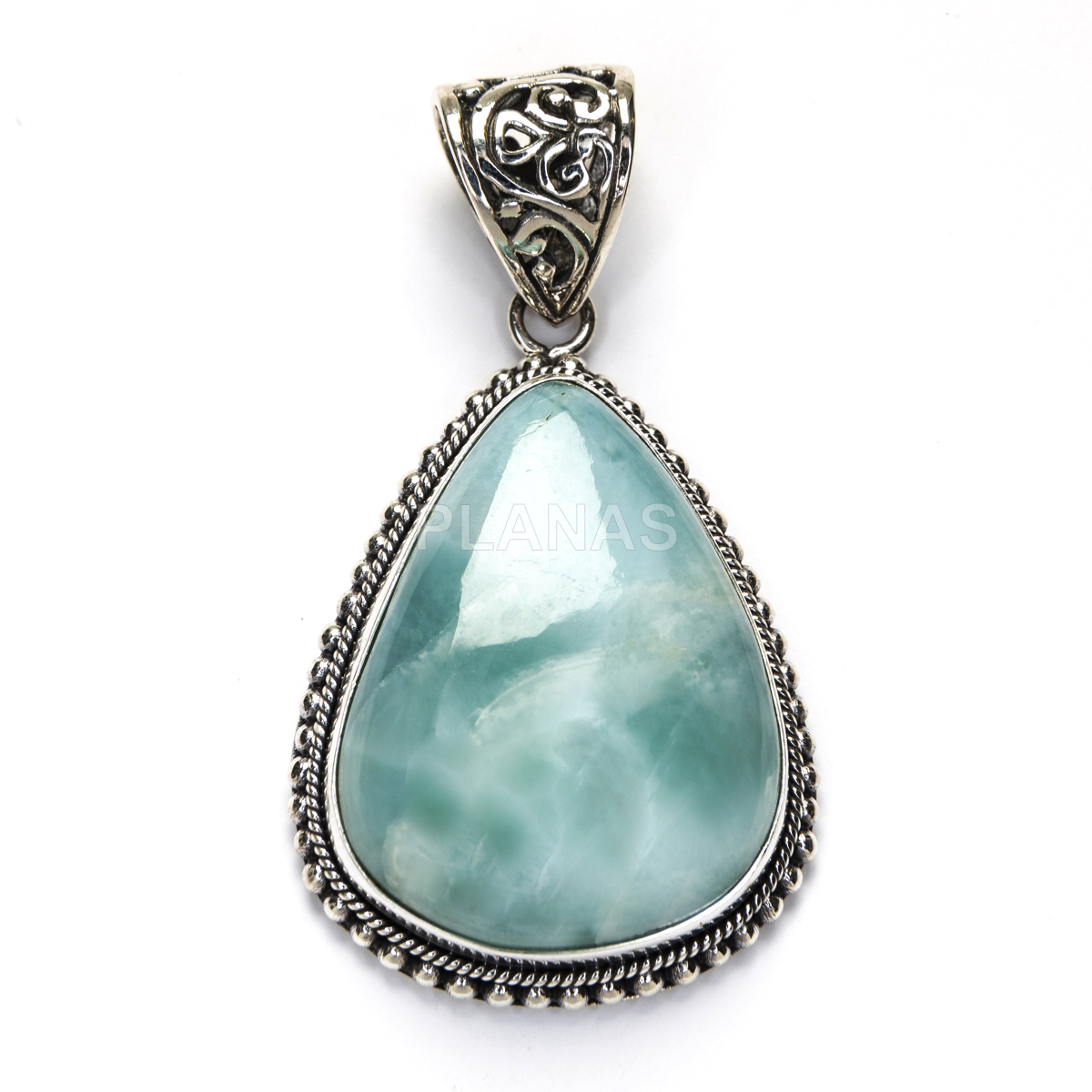 Pingente em prata de lei e larimar.
