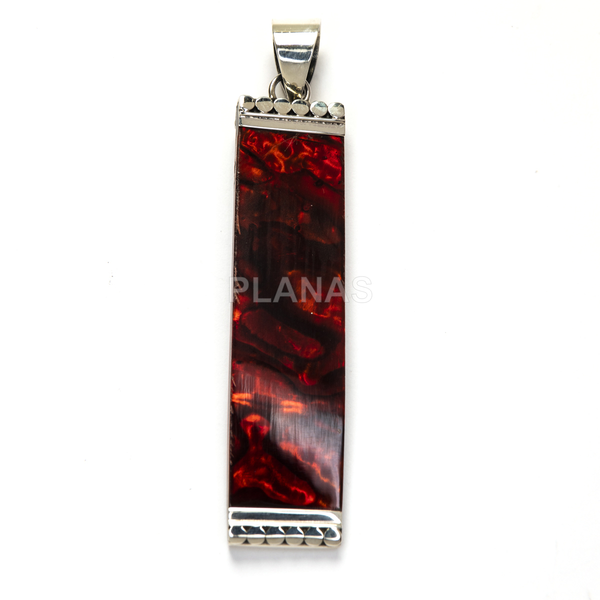 Colgante en Plata de Ley y Abalón Rojo.   