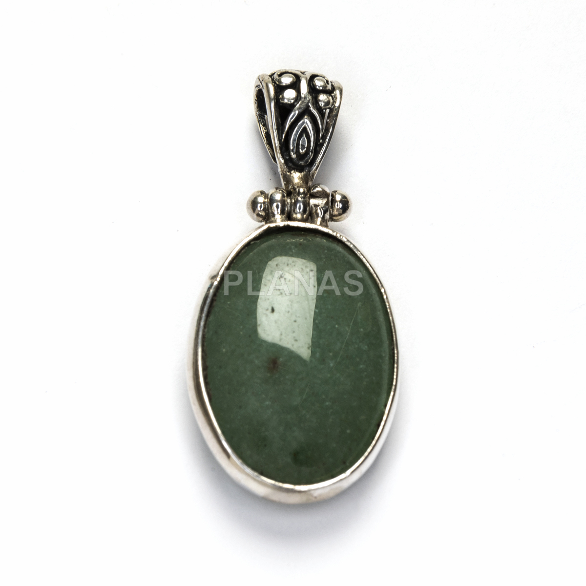 Colgante en Plata de ley y Aventurina verde.