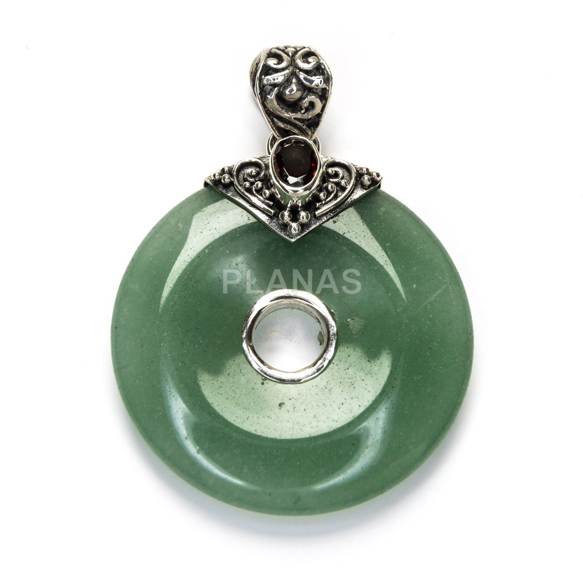 Colgante en Plata de ley y Aventurina verde.