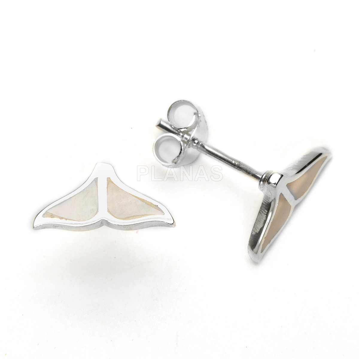 Pendientes en Plata de ley. COLA DE BALLENA.