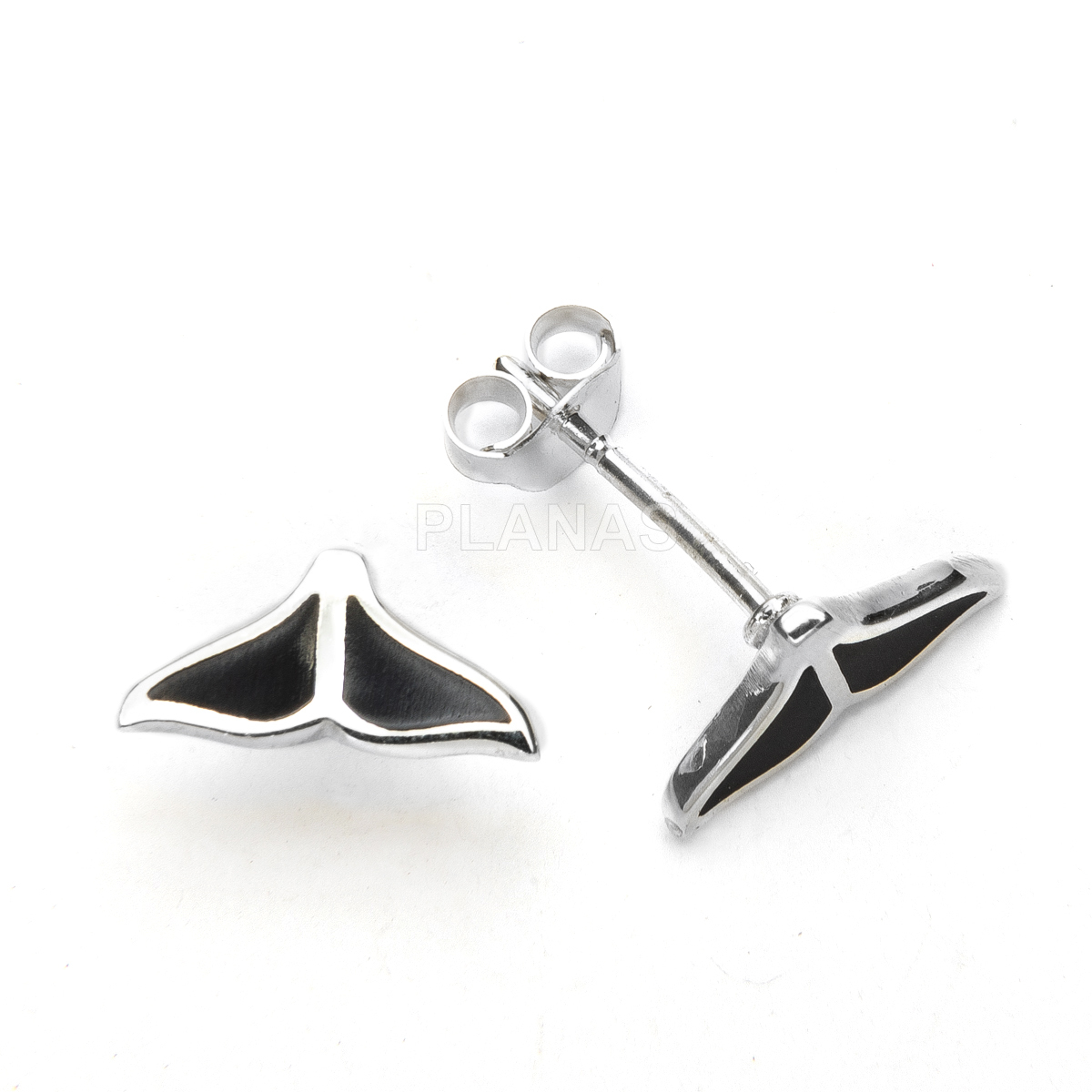 Pendientes en Plata de ley. COLA DE BALLENA.