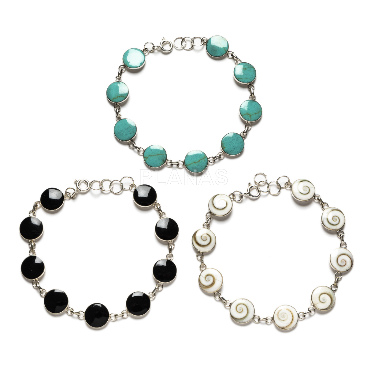 Pulseira de prata esterlina. 
