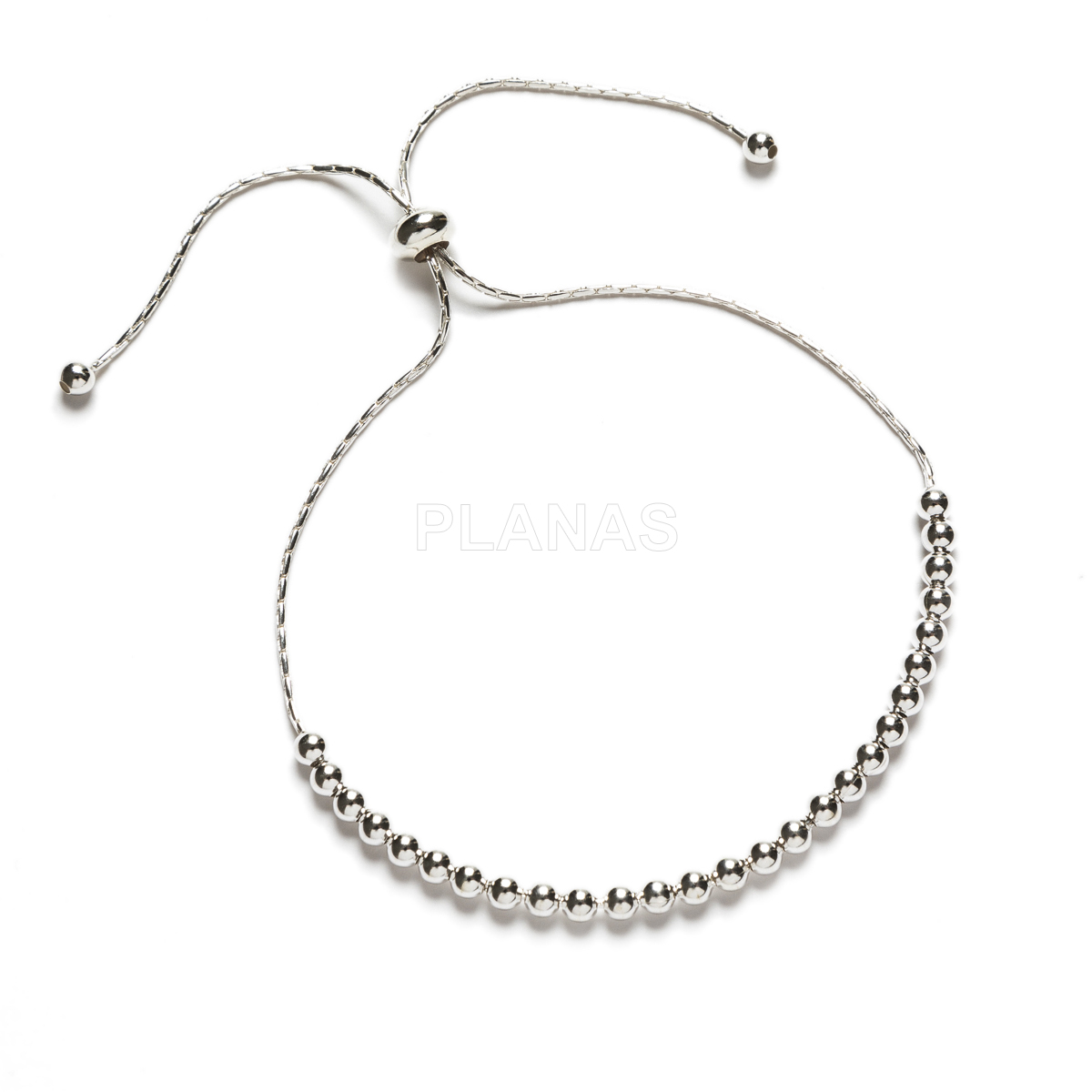 Sterling silver bracelet with sliding clasp. 
