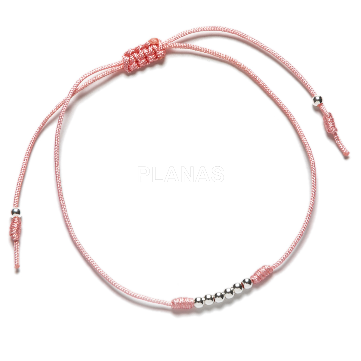 Pulseira de macramê em prata de lei. 
