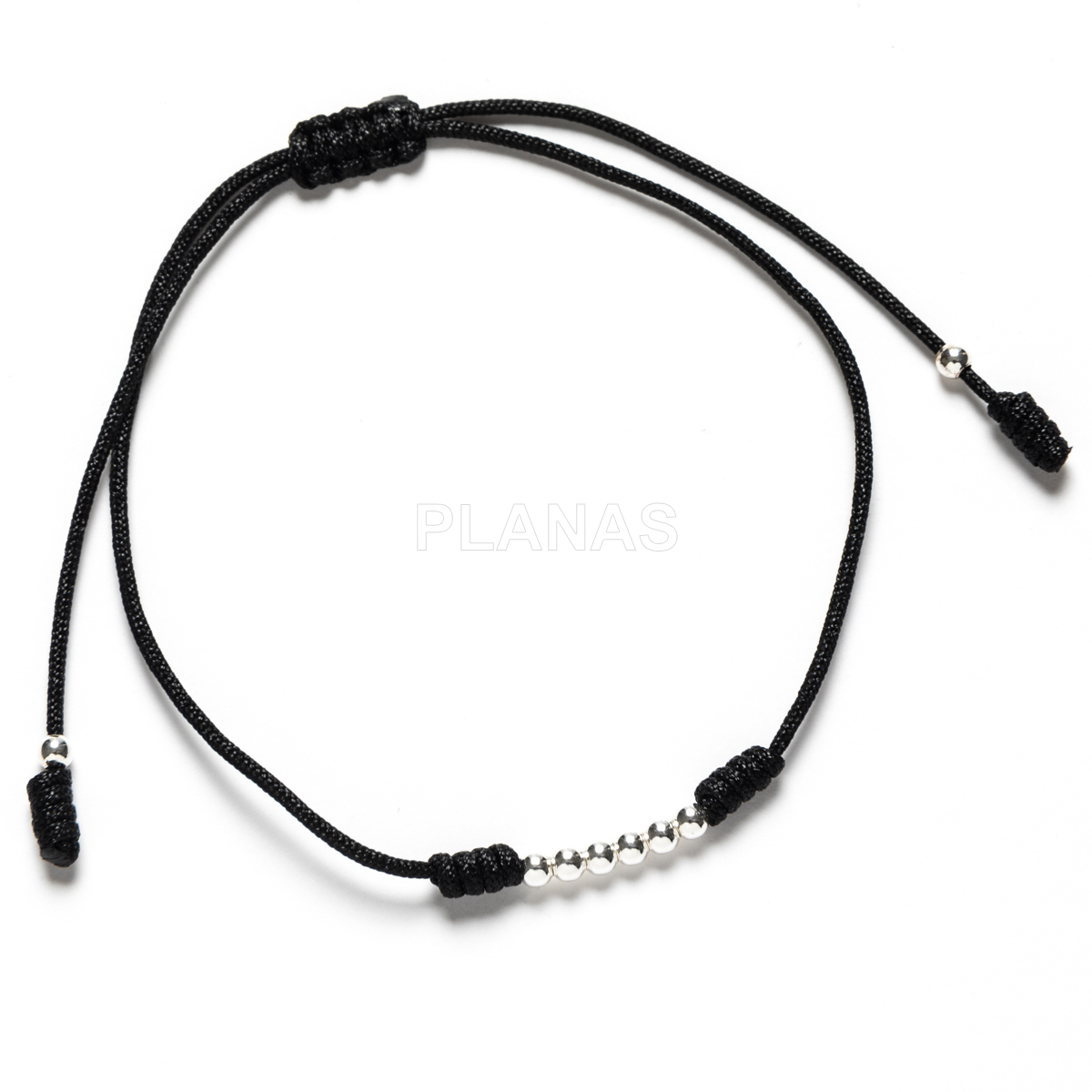 Pulseira de macramê em prata de lei. 