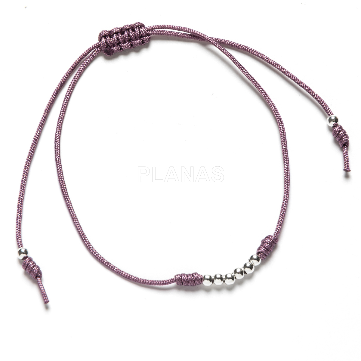 Pulseira de macramê em prata de lei. 