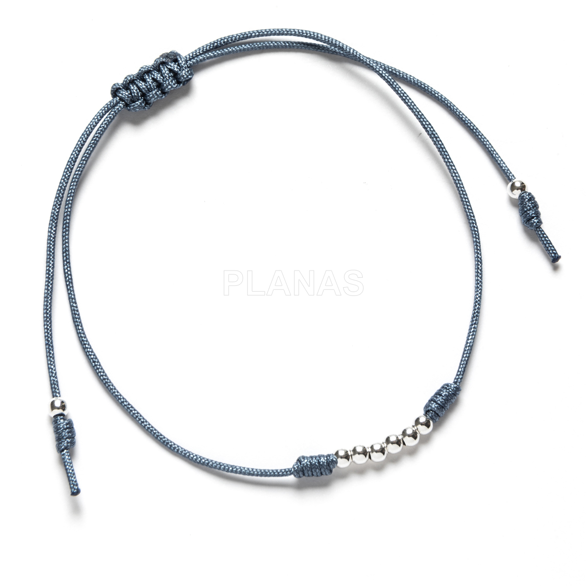 Pulseira de macramê em prata de lei. 