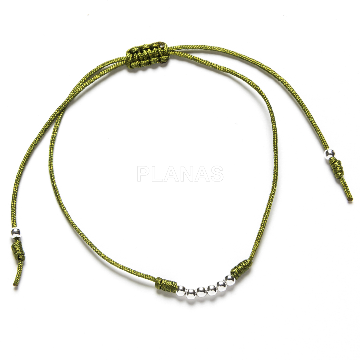 Pulseira de macramê em prata de lei. 