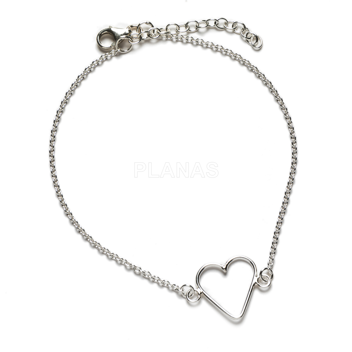 Sterling silver bracelet. heart.