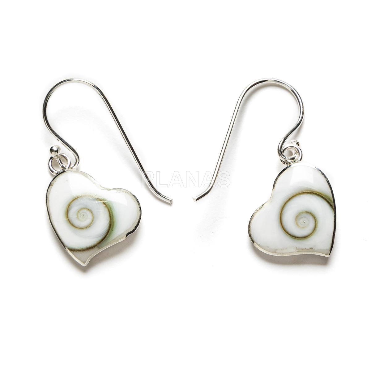 Pendientes en Plata de ley y Shiva. CORAZÓN.