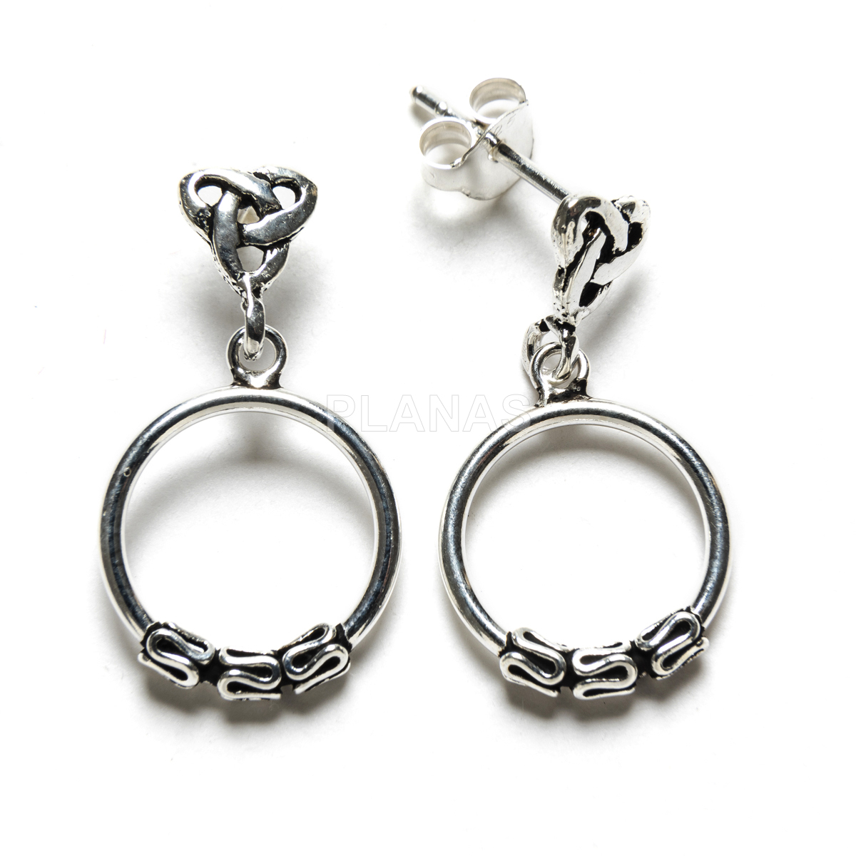 Brincos bali hoops em prata de lei. 