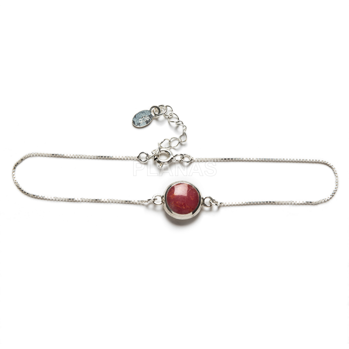 Pulseira de prata esterlina. 10 mm.