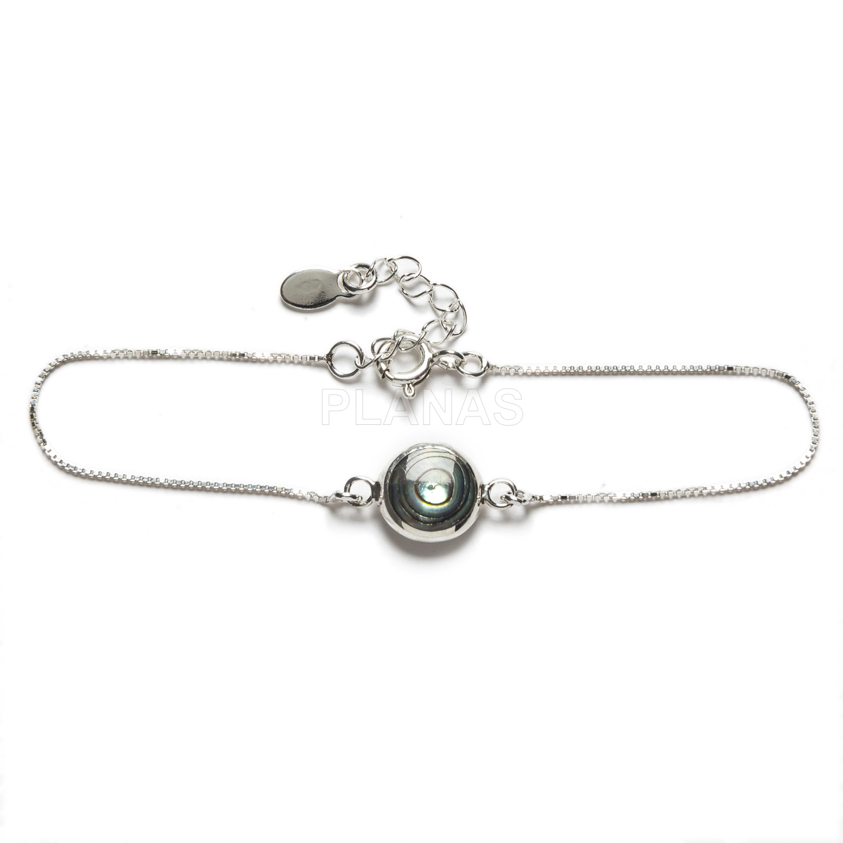 Pulseira de prata esterlina. 10 mm.