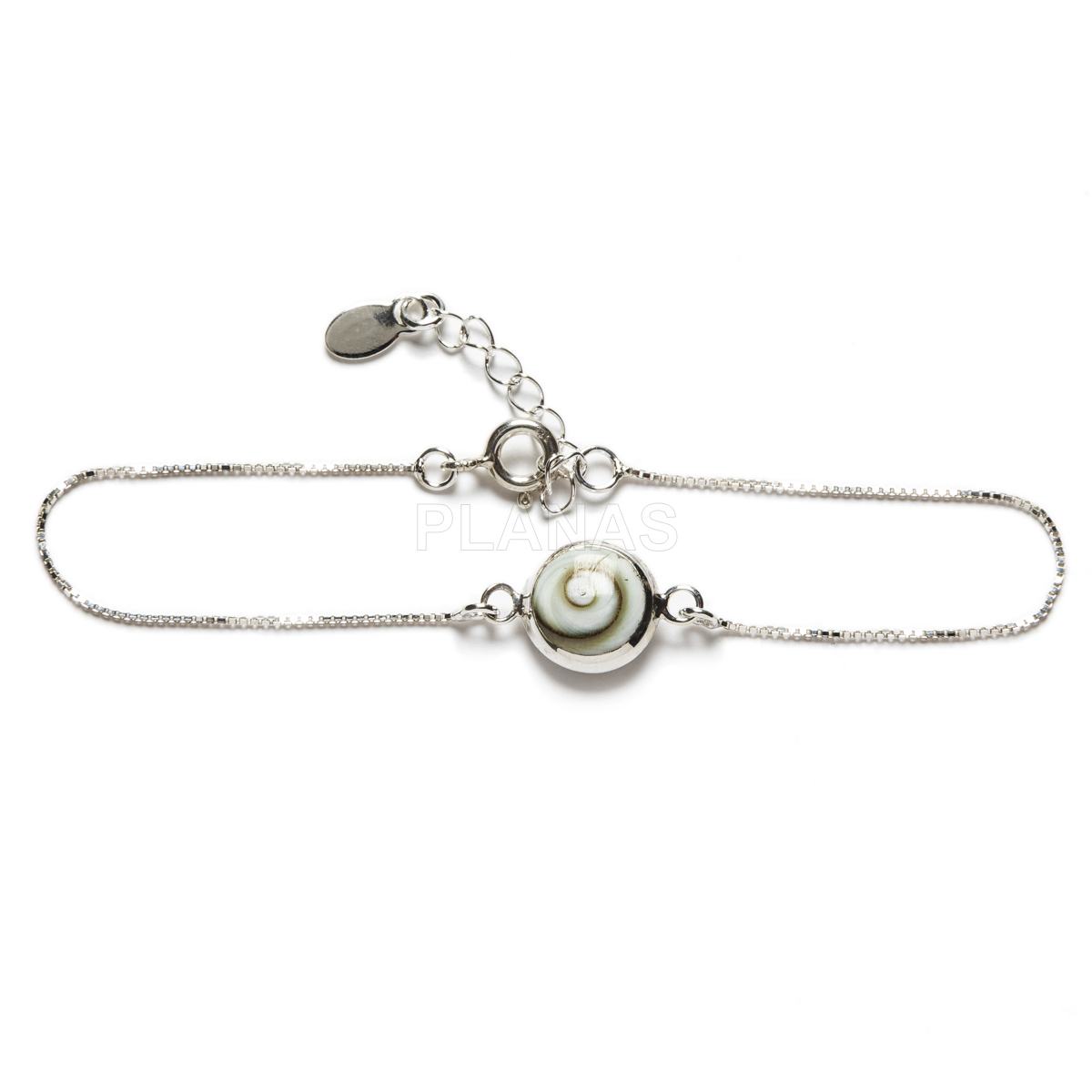 Pulseira de prata esterlina. 10 mm.