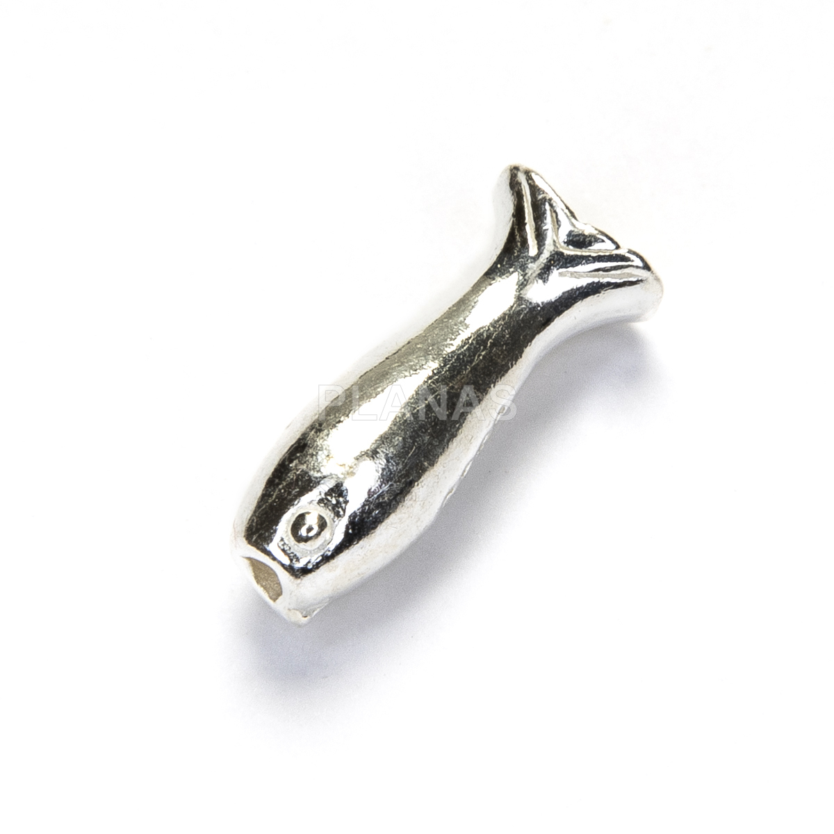 Espaçador de prata esterlina. peixe.