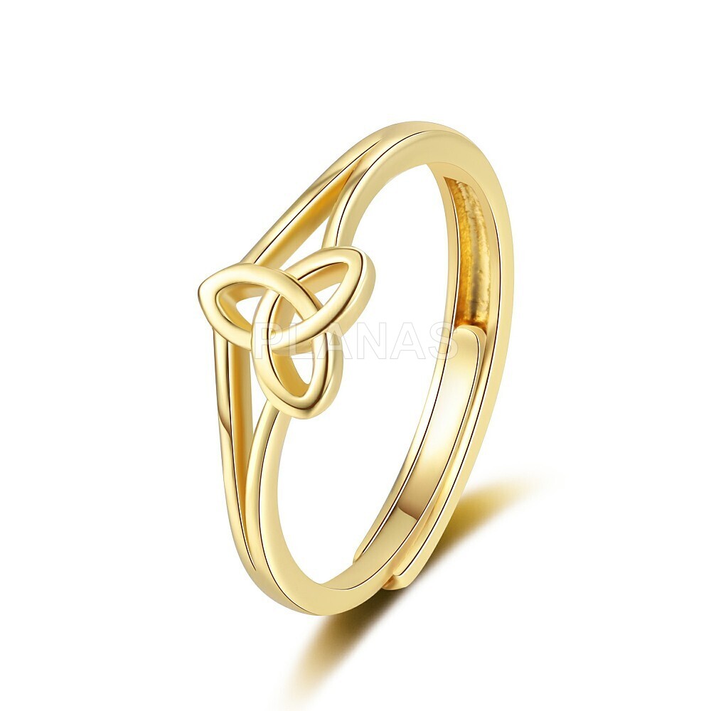 Anillo en Latón y Baño Oro. NUDO CELTA. 