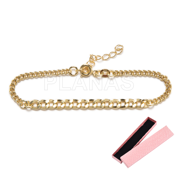 Pulseira de elos em prata esterlina. 