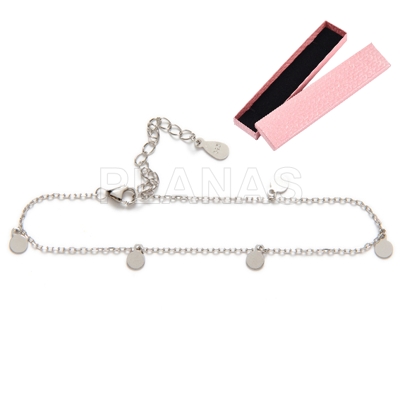 Pulseira de prata esterlina. círculos.
