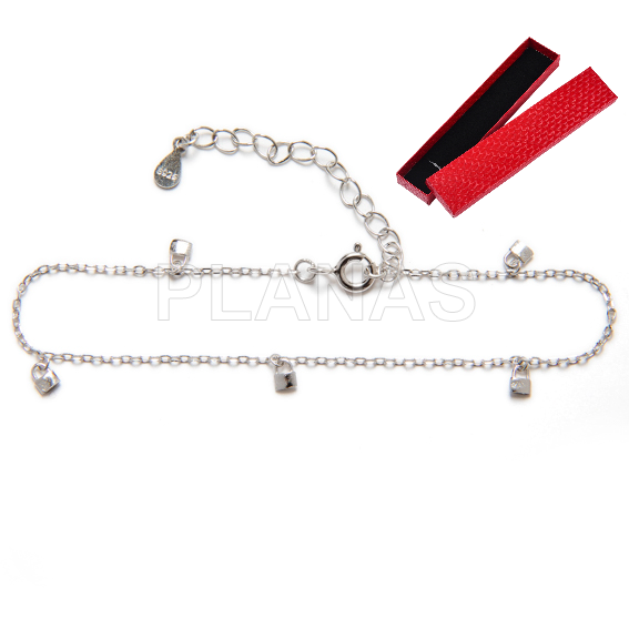 Pulseira de prata esterlina. fechaduras.