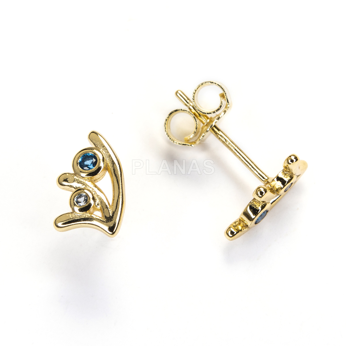 Pendientes en plata de ley y Circonitas.  