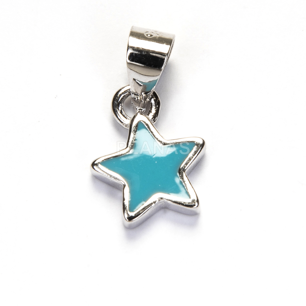 Colgante en Plata de ley Rodiado y esmalte. ESTRELLA.