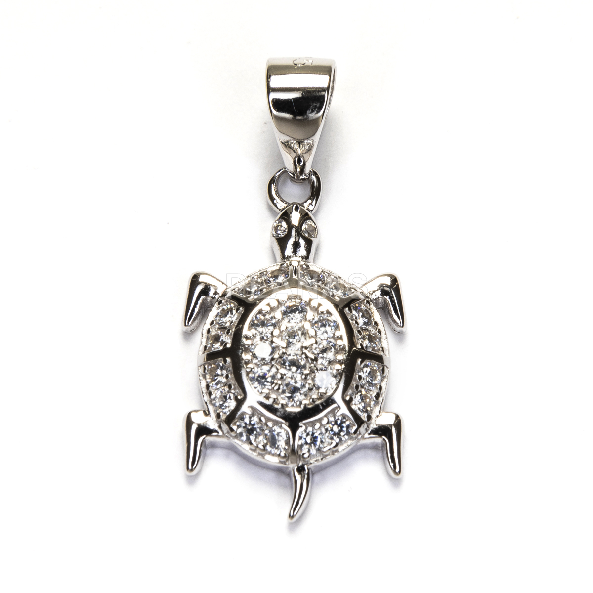 Colgante en Plata de ley Rodiada y Circonitas. TORTUGA.