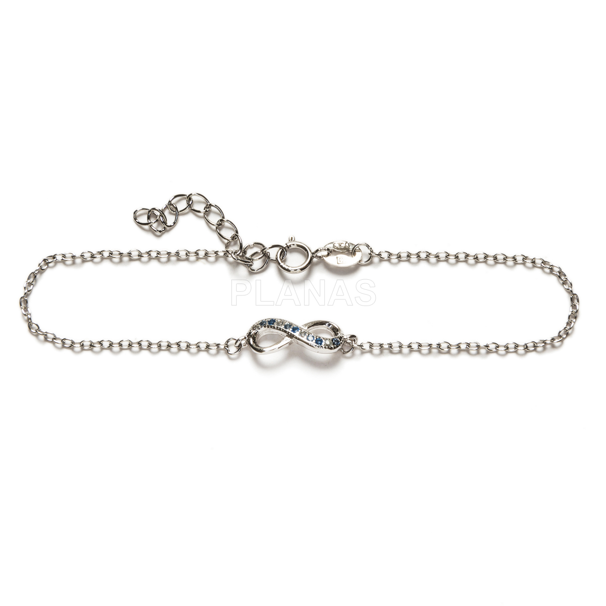 Pulsera en Plata de ley con Circonitas. INFINITO.