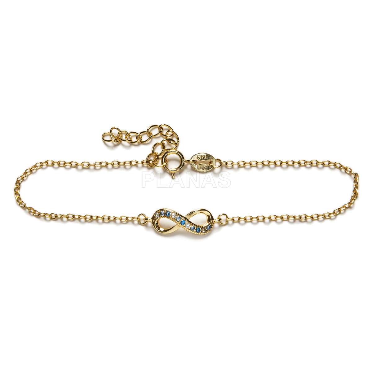 Pulsera en Plata de ley con Circonitas. INFINITO.