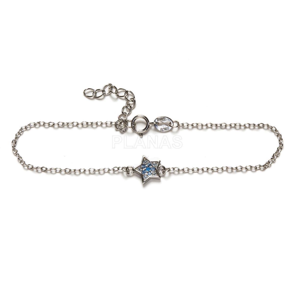 Pulsera en Plata de ley con Circonitas. ESTRELLA.