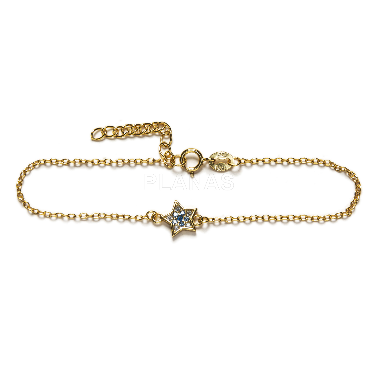 Pulsera en Plata de ley con Circonitas. ESTRELLA.