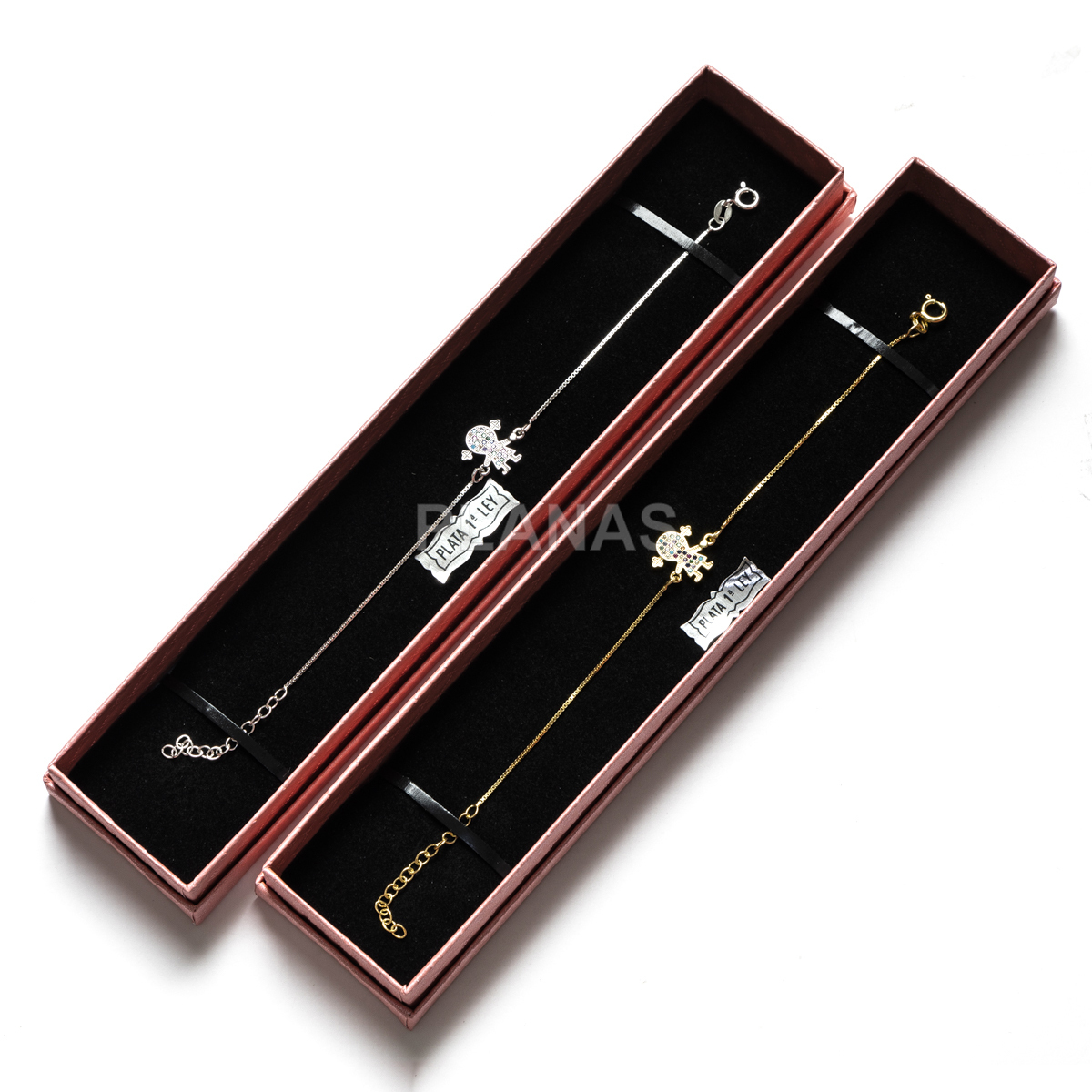 Pulseira de prata esterlina e zircônia. menina.