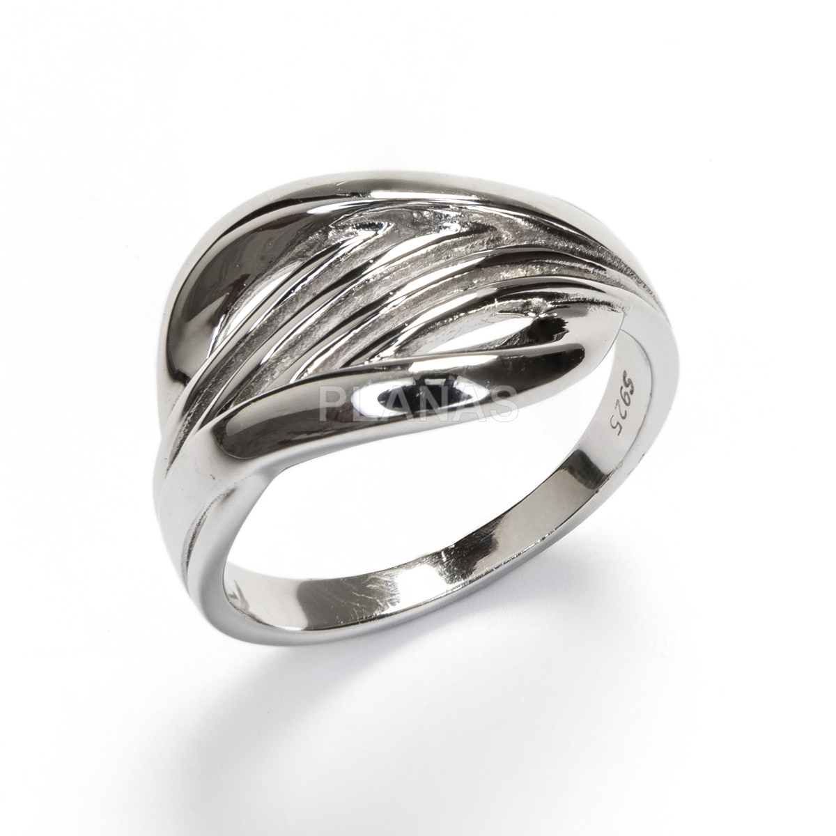 Anillo en Plata de ley Rodiada.  