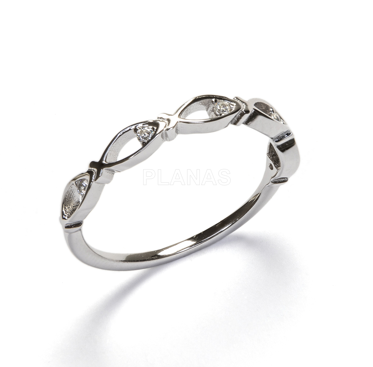 Anillos en Plata de ley Rodiada y Circonitas. PECES.  